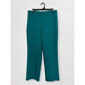Pykettes Vintage Teal Green Pull On Pants Women’s Straight Leg Retro Career Casu